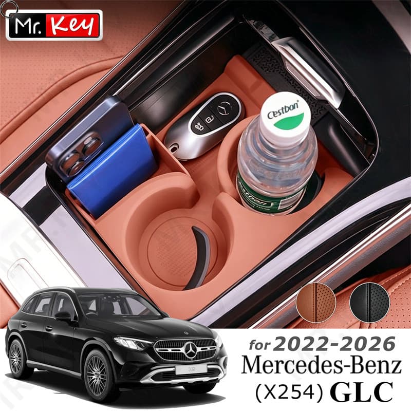 [Mr.Key] Para Mercedes Benz GLC 260 300 X254 Suporte De Copo De Silicone Inserir Tapete De Painel De Console Central