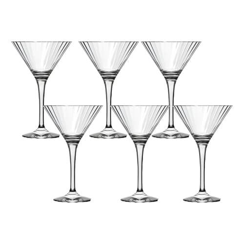 Jogo De Taças Martini Fiore Coquetel Vidro 250ml Kit 6 Peças Transparente