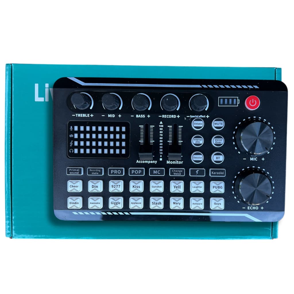 Placa De Som P Efeito Sonoro Áudio Mixer Interface C Bateria