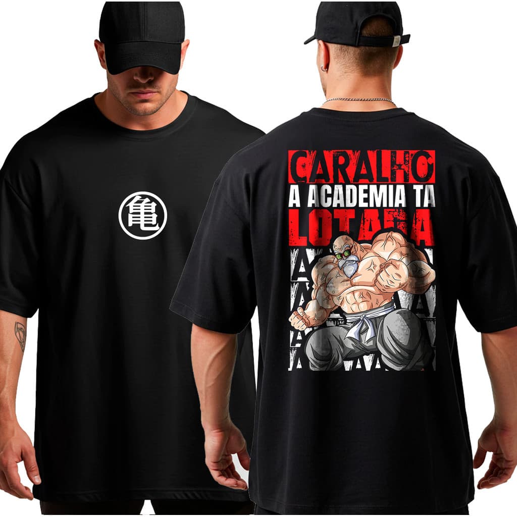 Camiseta Camisa Oversized Top para Academia Musculação Academia Lotada Meme Streetwear 100% Algodão