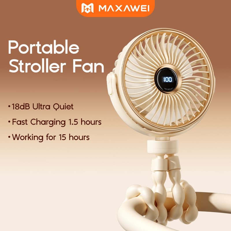 Ventilador De Carrinho De Polvo Com Clipe , Pequeno Para Carrinhos E Mesas Portátil Recarregável USB D69X