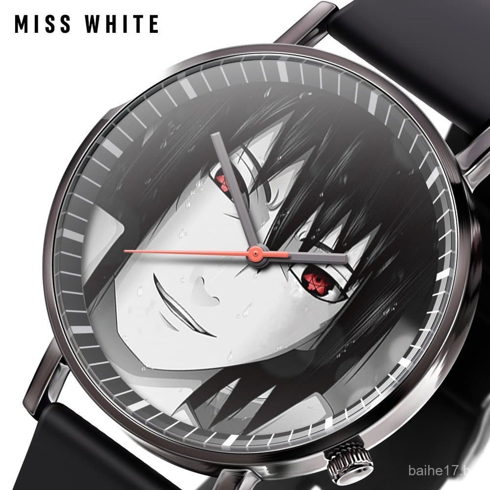 Relógio de quartzo moderno HJK4, popular entre os fãs do anime Naruto, com personagens Naruto, Uchiha Itachi, Sasuke, Ka