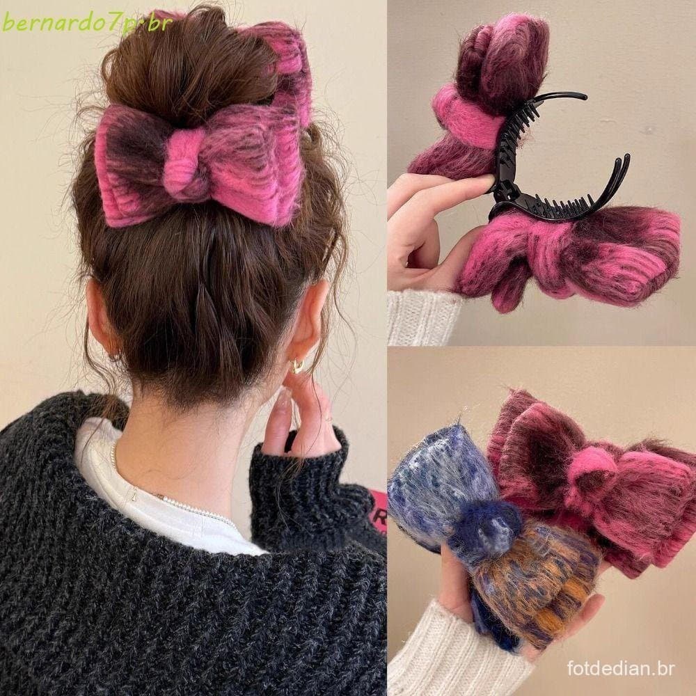 Garras De Cabelo Com Laço BNARDO , Clipe De Tubarão Feminino Estilo Coreano De Tecido Doce , Cocar Elegante Garra De Arc