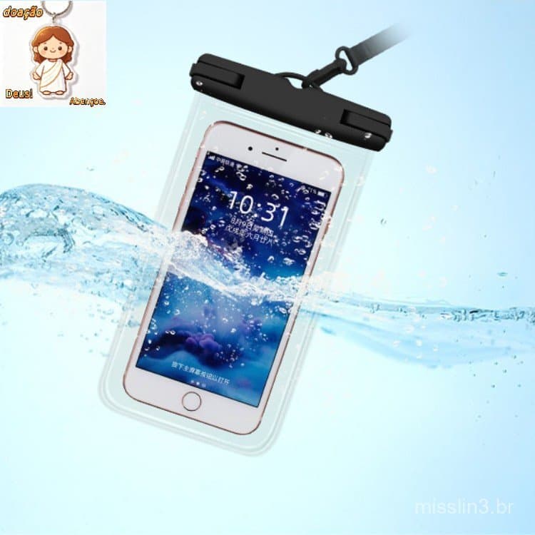 Kit 3 Capa Bolsa Prova Dágua Impermeável Celular Transparente Universal