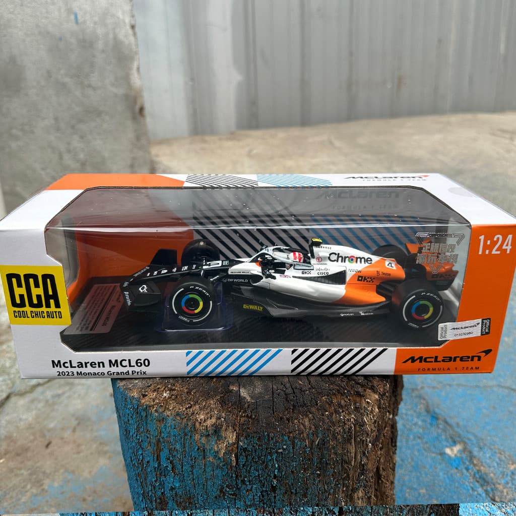 CCA CaiPo 1/24 McLaren F1 Monaco Race Edition, Modelo de Carro de Corrida em Liga Metálica, Brinquedo de Simulação de Ve