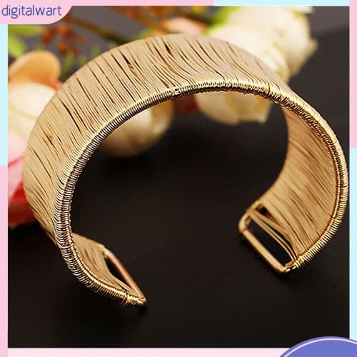 Pulseira feminina feita à mão, estilo punk, bracelete de liga de prata banhada a ouro para o braço superior.
