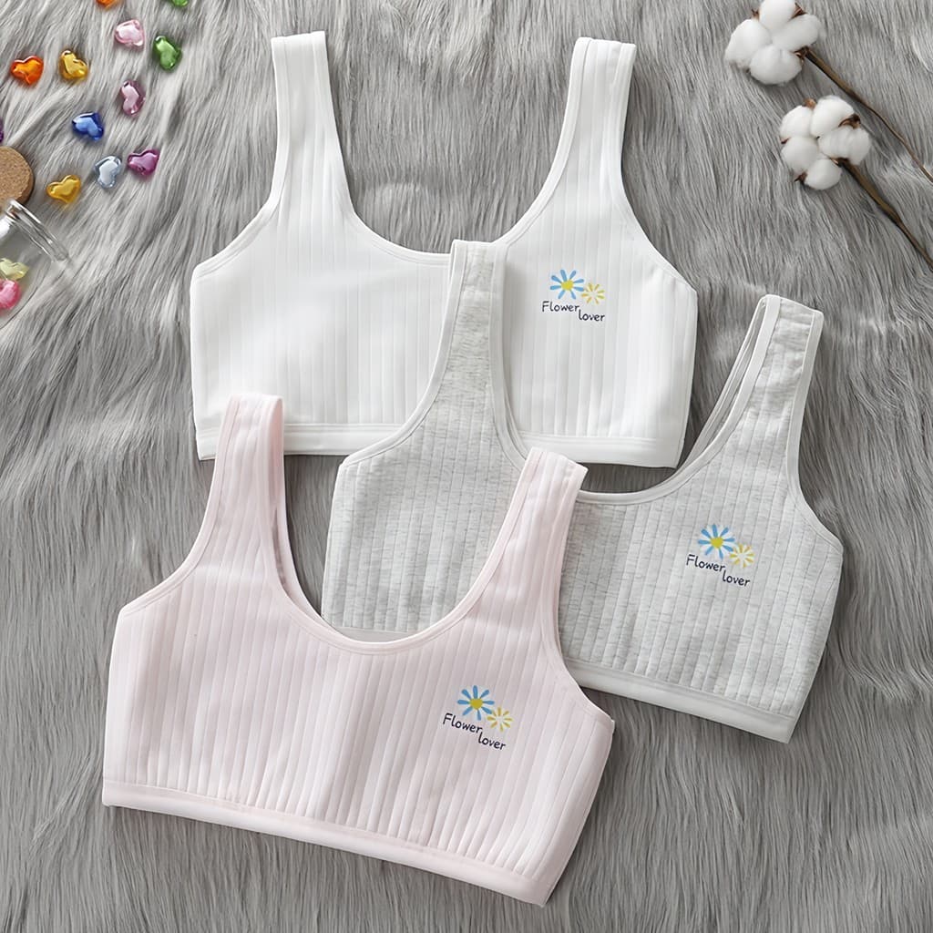 Sutiã De Algodão Para Meninas De 8 A 16 Anos , Esportivo Anti-Peering , Roupa Íntima Esportiva Estudantes