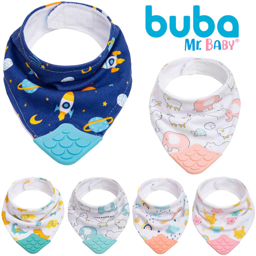 Babador Bandana com Mordedor Original Buba em Algodão