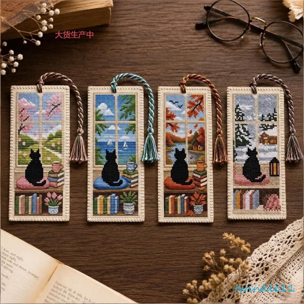 Marcador De Bordado De Gato Sazonal TWINKLE , Kit De Material De Estampado