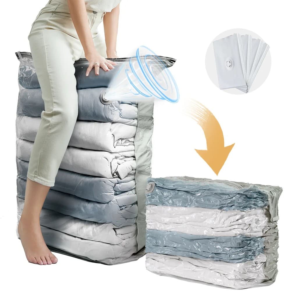 TAILIExtraLargeVacuumStorageBags , Cubevacuumsealbagsforroupas , Consoladors , Cobertores , Travesseiro , Cama , Closeto