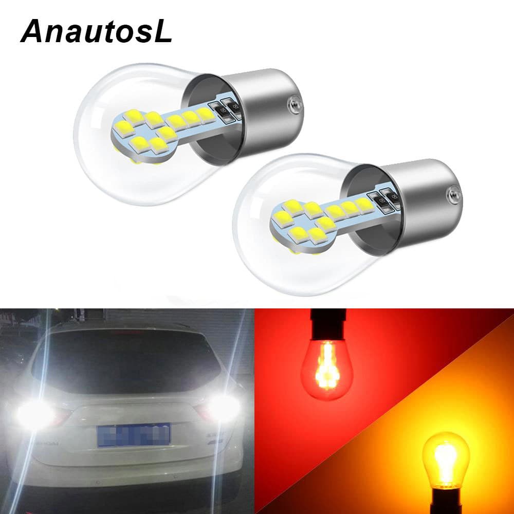 2pcs 12V 1156 Lâmpadas LED Luzes Reversas 1141 1003 7506 Ba15S Branco Amarelo Vermelho Super Brilhante Para Backup De Ca