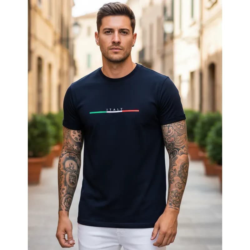 Camiseta Básica 100% Algodão Gola Redonda Estampa 9816