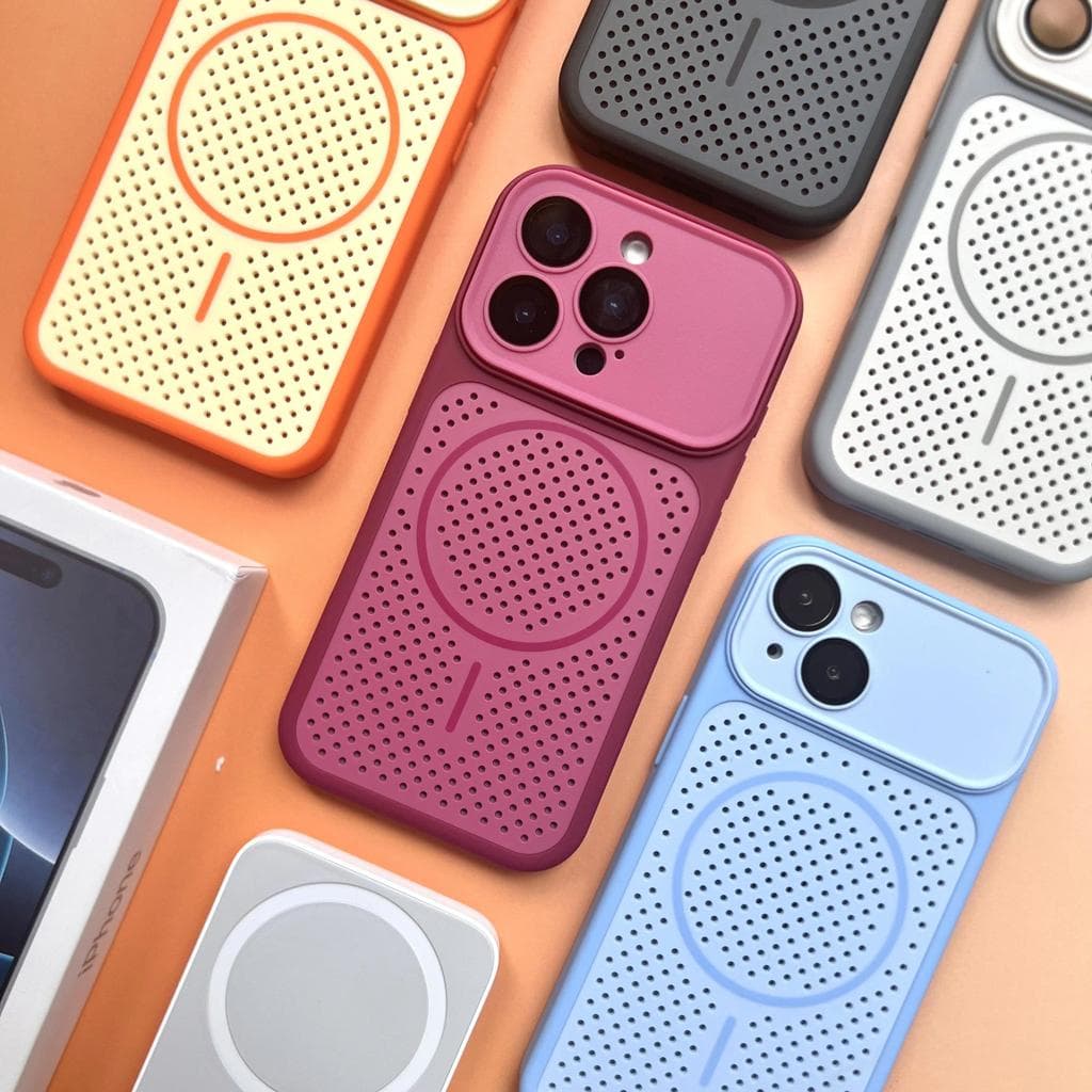 Capa Magnética Para Telefone Com Cores Contrastantes , Respirável E Dissipação De Calor , Proteção De Lente De Vidro , C