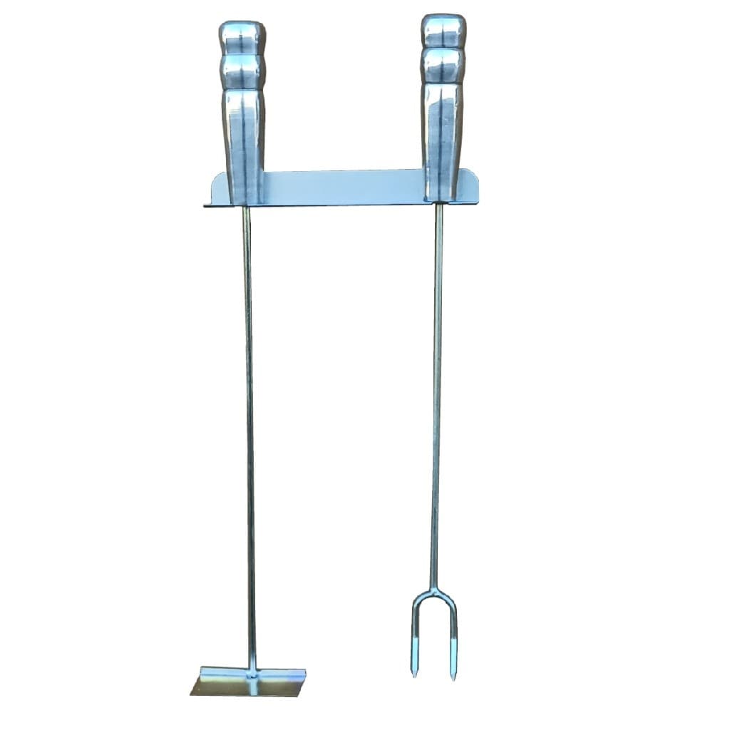Kit Churrasco Rastelo e Garfo 49 cm Cabo Alumínio Aço