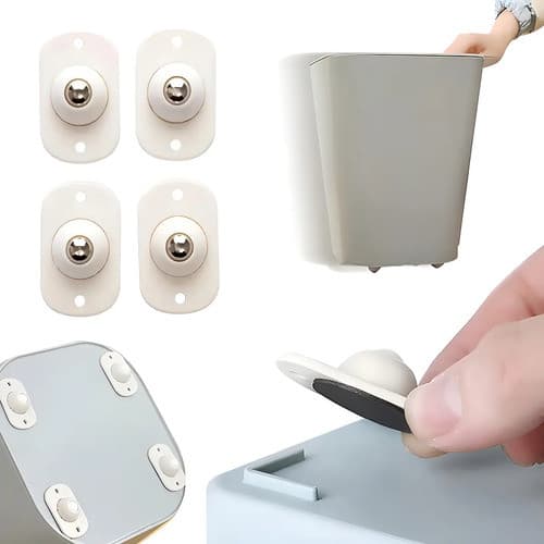 Rodízio Adesivo Inox Para Móveis 360° 4 Unidades 8kg
