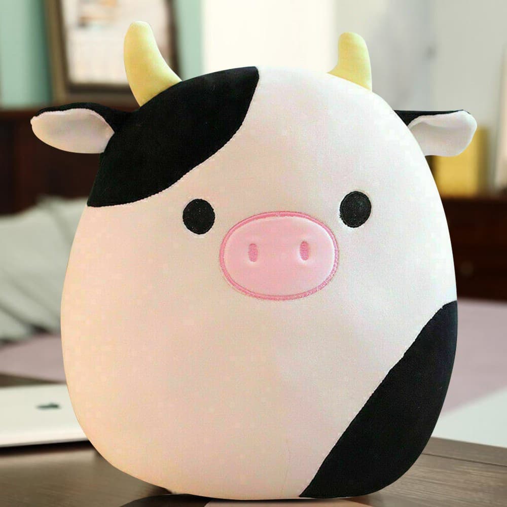 Almofada de vaca macia e fofa, brinquedo infantil para presente QCOY QOZG