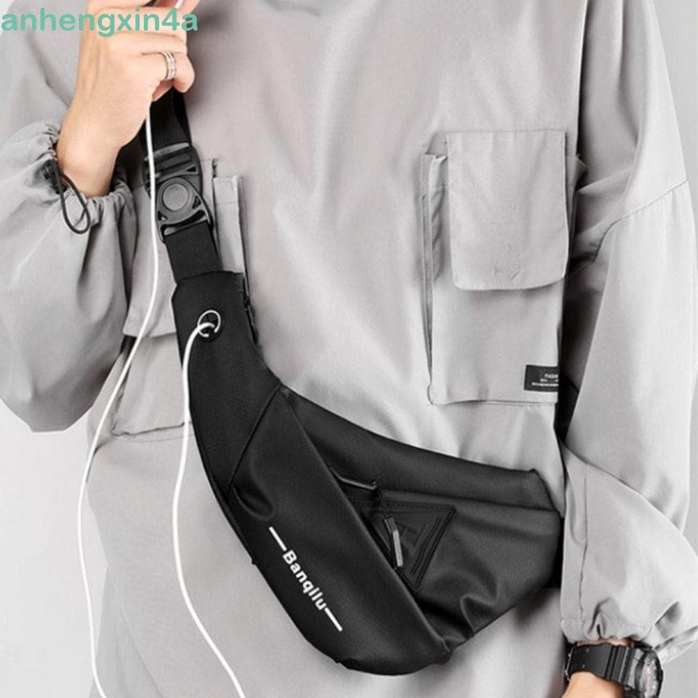 Bolsa Tipo Estilingue Masculina ANHENGXIN , De Peito À Prova D'água De Grande Capacidade Crossbody Antirroubo E Justa