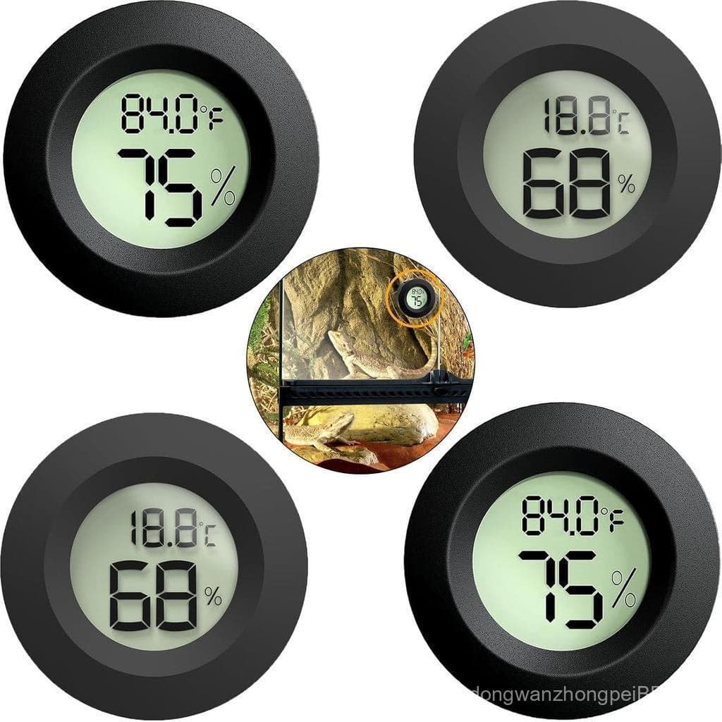 Conjunto de 4 peças de medidores de temperatura e umidade para répteis, marca Jia Yu Ya Lu Pu, adequado para aranhas sal