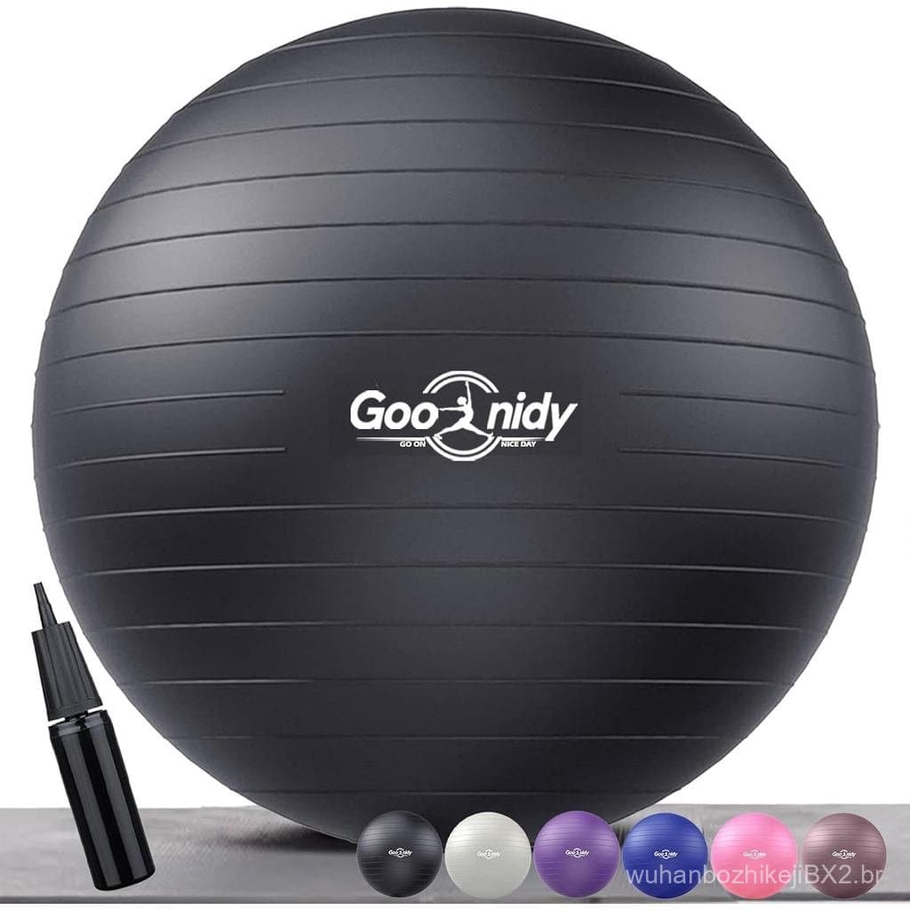Bola de Exercício Macia, Bola de Pilates e Yoga Anti-Estouro, Suporta até 2200lb, Equipamento de Treino com Bomba para M