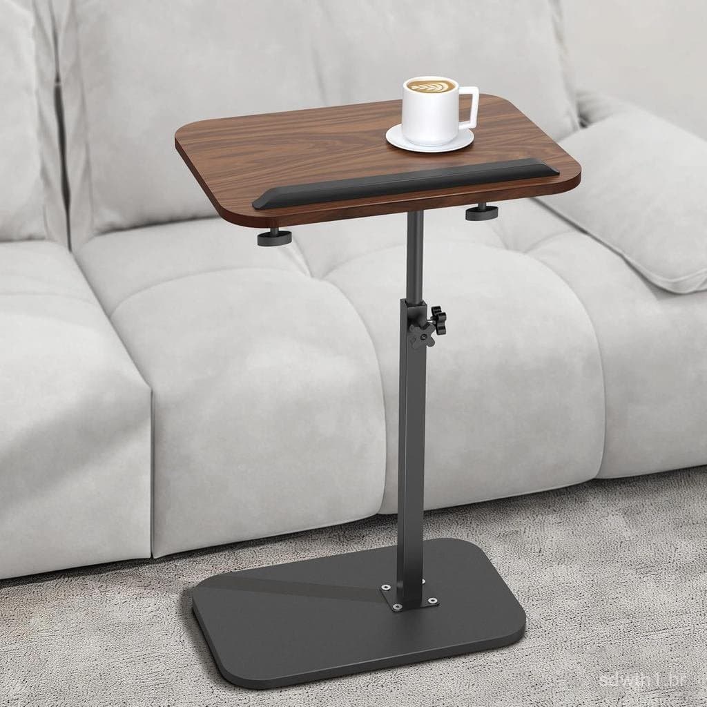 Mesa Lateral para Sofá ENNVAS, Mesa Lateral em Forma de C com Altura Ajustável, Mesa Lateral Estreita para Sofá p WAR1