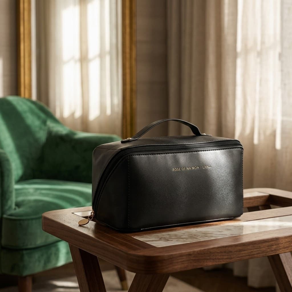 Necessaire de Maquiagem Tecido PU Impermeável Maleta Maquiagem Grande Bolsa Necessaire Feminina Higiene Pessoal