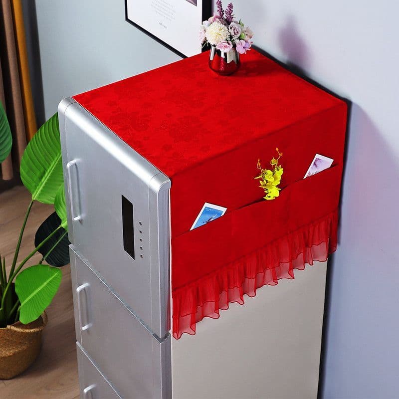 XYLNY14 casamento grande vermelho geladeira capa de pano porta única para porta dupla geladeira pano superior Anti-poeir