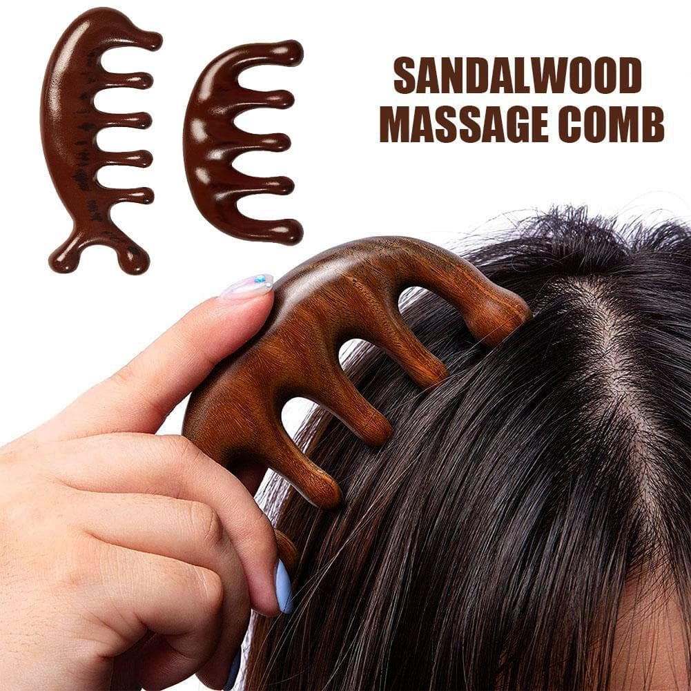 Massagem Pente Cabeça E Rosto Couro Cabeludo Massageador Facial Natural Dente Largo Guasha Raspagem Corporal