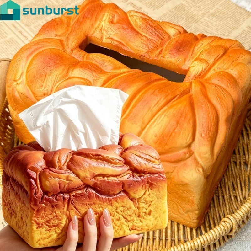 [Home] Caixa De Tecido De Pão Torrado De Simulação De 2-1 Unidade-Suporte-Recipiente De Guardanapo-Dispensador De Tecido