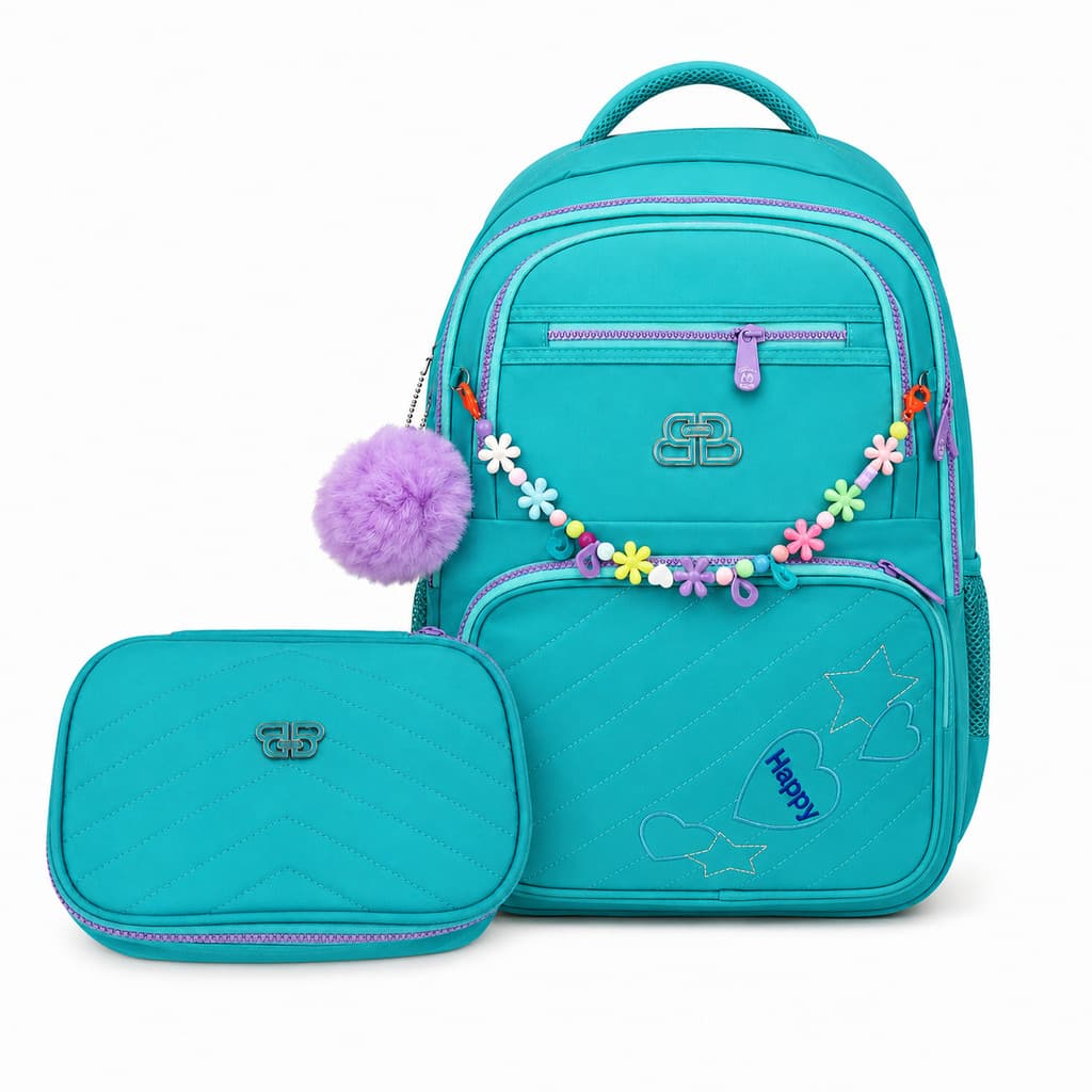 Kit Mochila Escolar Infantil Estojo Completo Material Resistente Impermeável Alças Acolchoadas Bolsos Lateral Estiloso