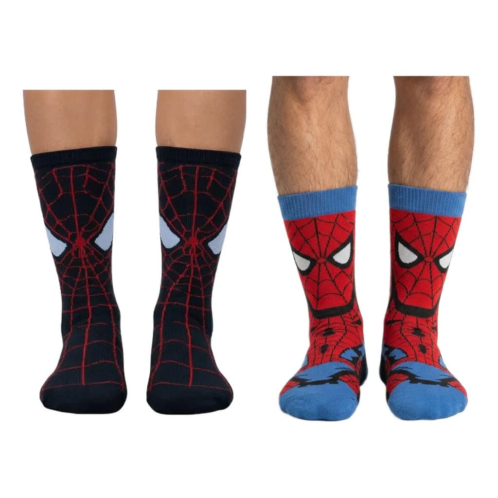 Kit 2 Meias Homem Aranha Frio Divertida Longo Personagem