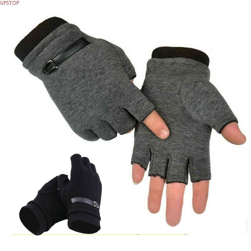 Luvas De Inverno UPSTOP Aquecem Meio Dedo De Malha Grossa