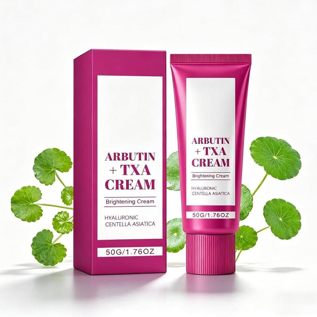 Creme de Arbutina + Ácido Tranexâmico para – Hidratante Facial Leve e Hidratante com Centella Asiática e Áci