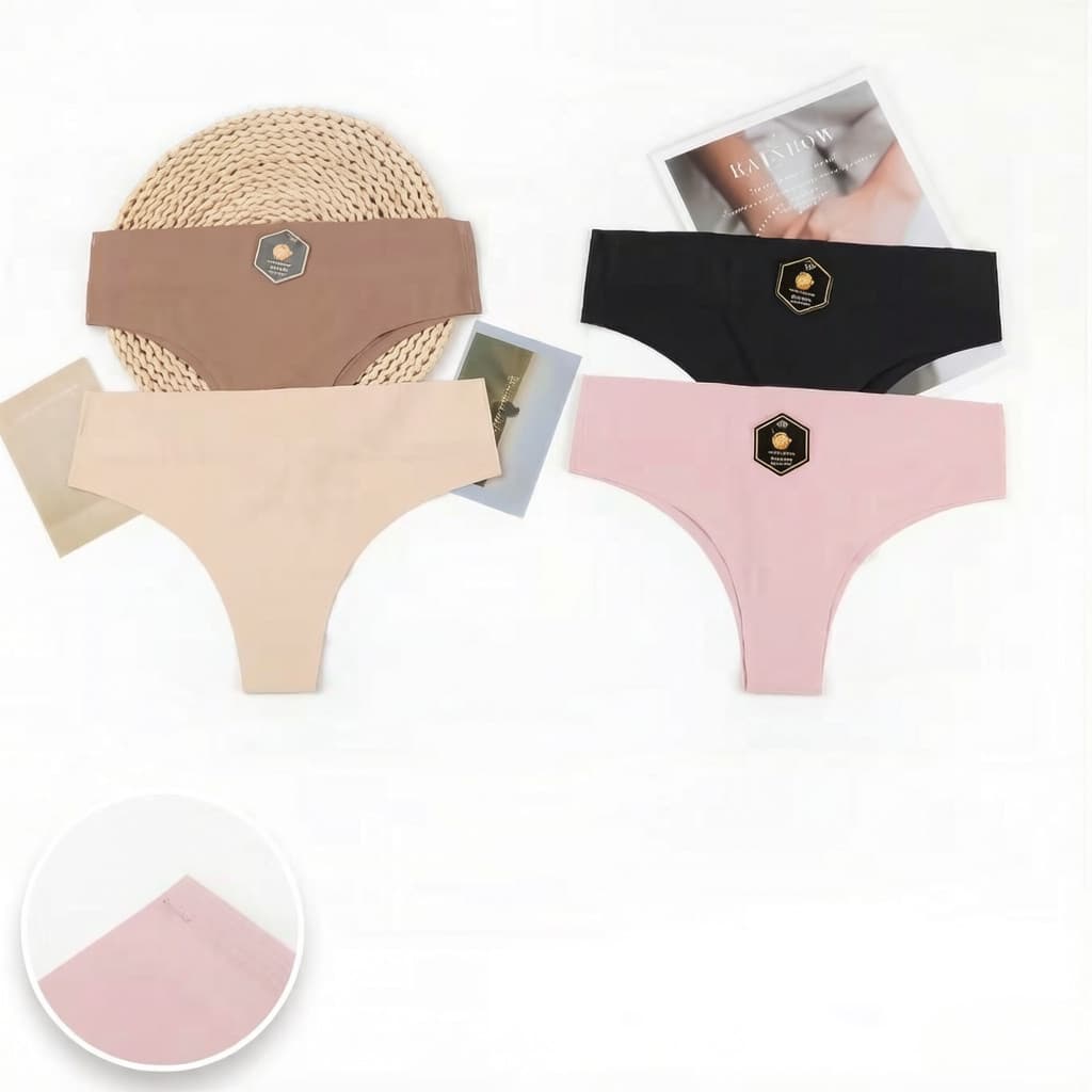 Bela kit 3 Calcinhas feminina Cintura Alta Sem Costura Corte a Laser Confortável