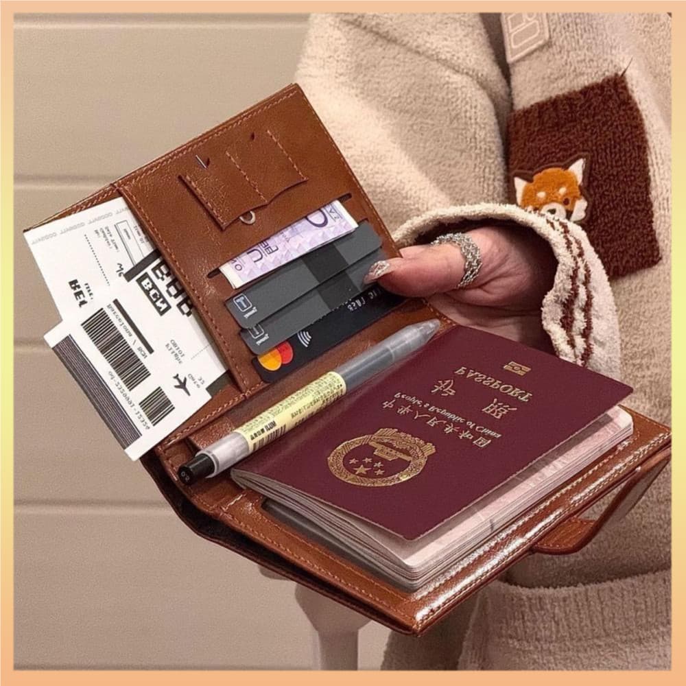 Capa Prática Para Passaporte , Porta-Cartão De Crédito Com Vários Cartões , Resistente A Arranhões , Carteira De Couro P