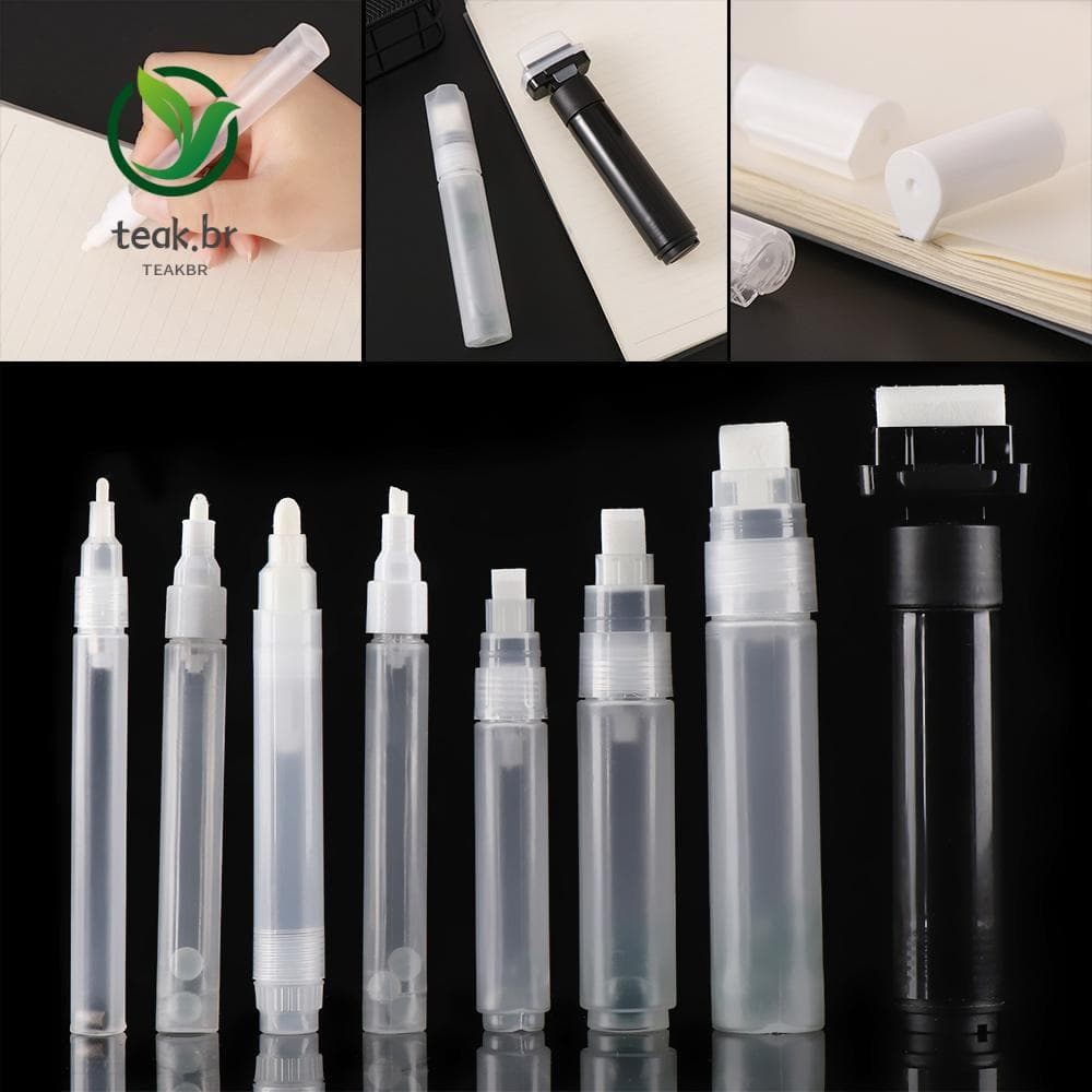 TEABR Graffiti Pens Papelaria Tinta Recarregável Haste Vazia Transparente