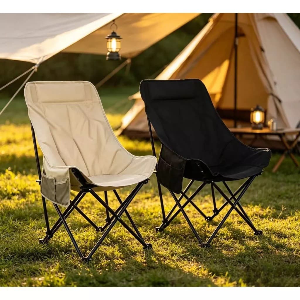 Cadeira Portátil Dobrável De Aço + Bolsa de Transporte Para Pesca, Camping e Praia 150kg
