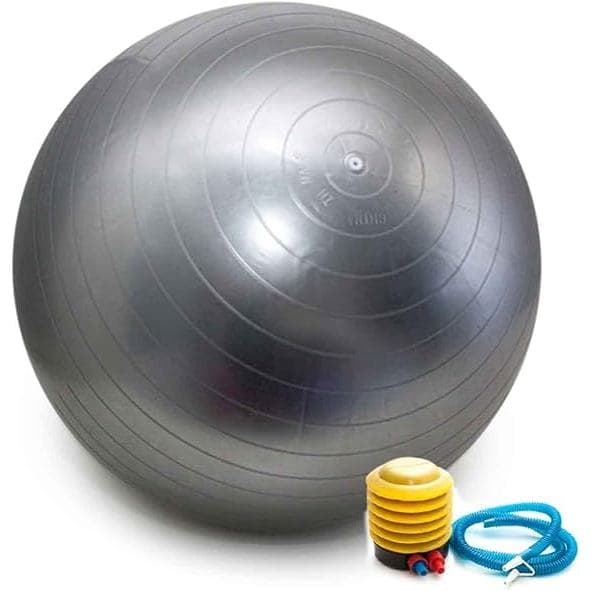 Bola Pilates Yoga Suiça Abdominal Cinza 55cm Bomba