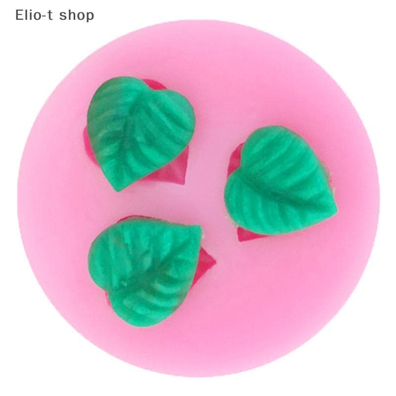 Elio-t Forma De Três Folhas Design Fondant Chocolate Silicone Molde DIY Decoração De Bolo COD
