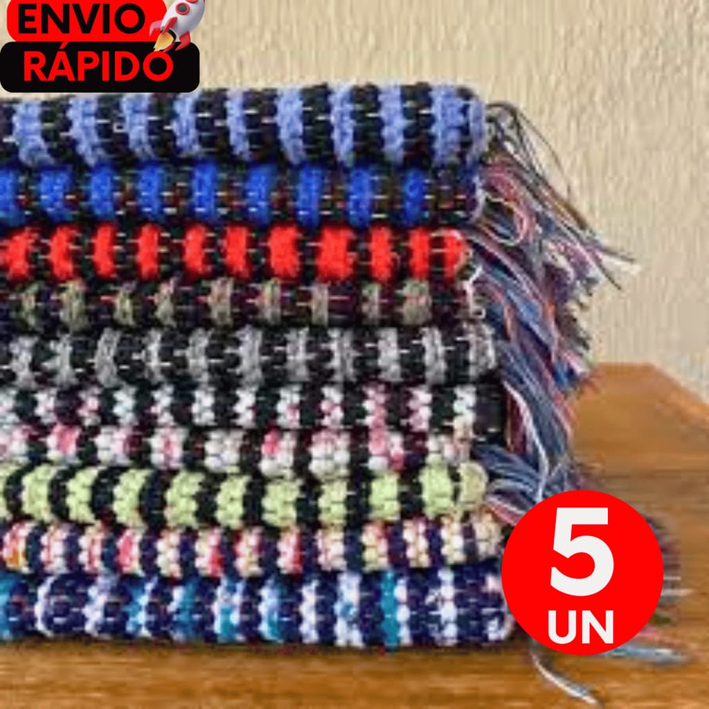 Kit 5 UN Tapetes Artesanais de Tiras para Cozinha, Sala, Quarto e Corredor – Resistente, Lavável e Confortável