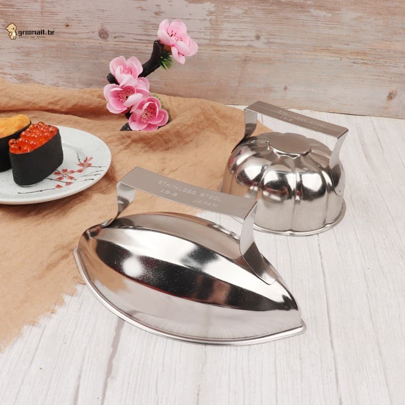 Molde De Arroz De Sushi De Aço Inoxidável-Fabricante De Bolas Em Forma De Abóbora Para Bento