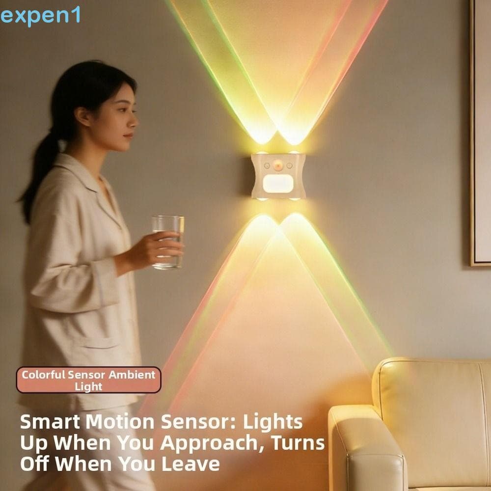 Luz Noturna Com Sensor De Movimento EXPEN , Lâmpada De Parede Inteligente Corpo Humano De 16 Cores , Regulável
