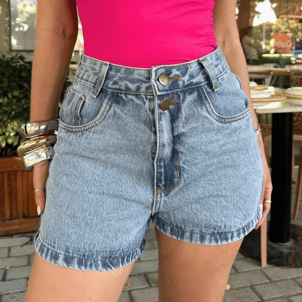 Short Jeans Virginia Marmorizado Claro MIIX_&_ SHOPPING