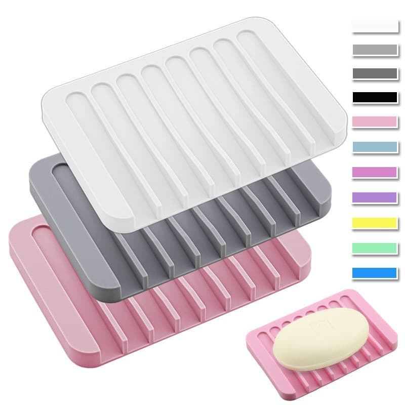 Porta-sabonete de silicone, dispensador de sabonete montado na porta, caixa de sabonete, acessórios de banheiro XRSQ