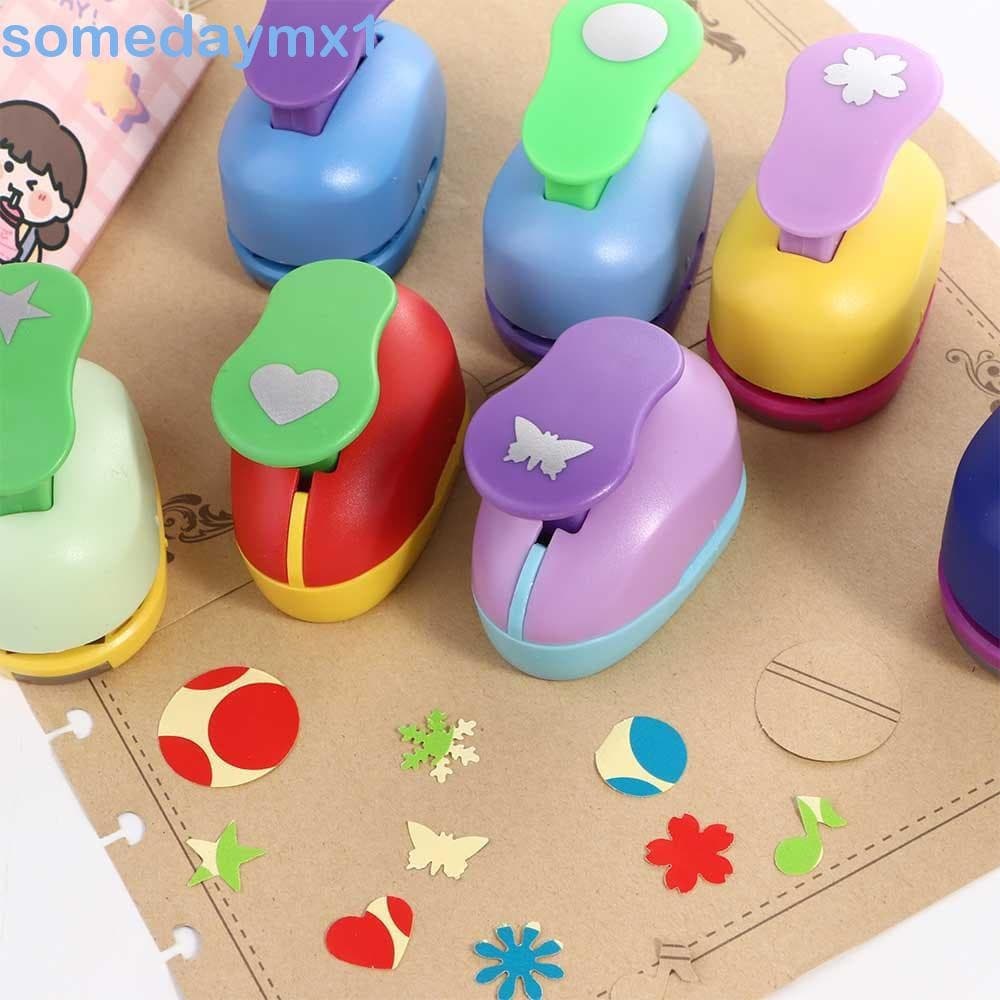 SOMEDAYMX1 Furador Material Escolar Brinquedos Infantis Ferramentas de Corte de Papel DIY Furador EEGL