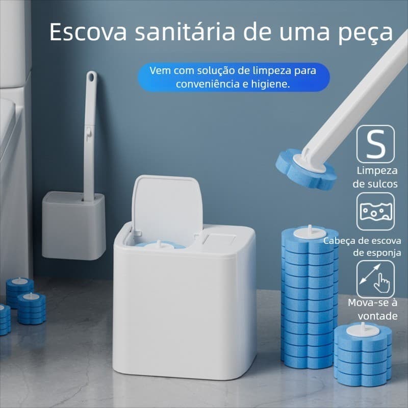 Disposable Toilet and Wall Brush for Bathroom
