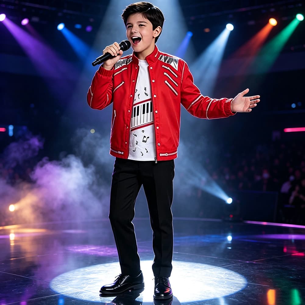 Mj Trajes Michael Jackson Beat It Kit De Jaqueta De Couro Vermelho Com Calça Roupas De Fantasia De Halloween Para Crianç