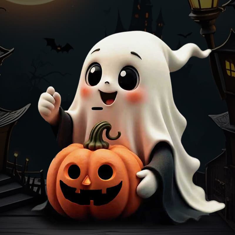 Cross-Border novo estilo Halloween venda quente fantasma abóbora resina ornamentos modelagem criativa festa Desktop
