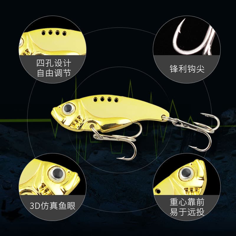 Isca vibratória MQIC em estoque para arremesso de longa distância, isca metálica brilhante para pesca de robalo, isca vi