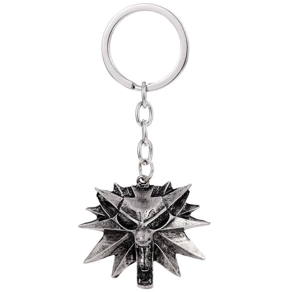 Chaveiro de Lobo de Metal do Mago vem com 2 pingentes de lhp e 3 arcos de bruxa LWNT.