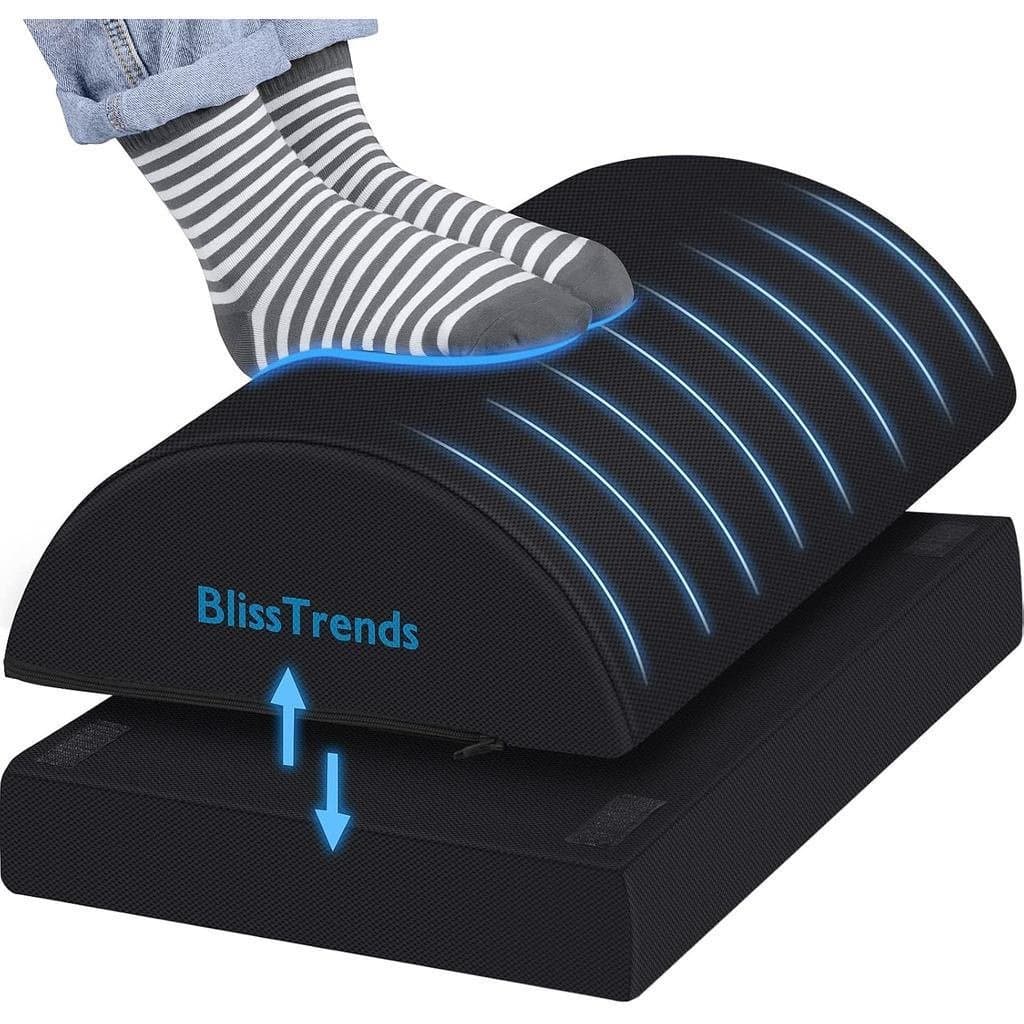 Apoio para os Pés BlissTrends para Abaixo da Mesa - Apoio Multifuncional com Capa Lavável - Apoio Confortável com 2 Altu